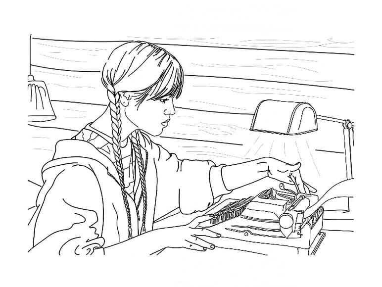 Free printable Wednesday Addams coloring page #214926 from Movies and TV Shows collection