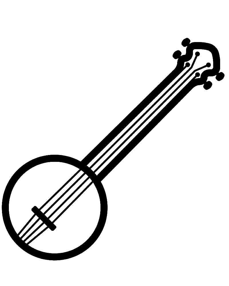 Free printable Banjo coloring page #176948 from Music collection Free printable Banjo coloring page #176948 from Music collection
