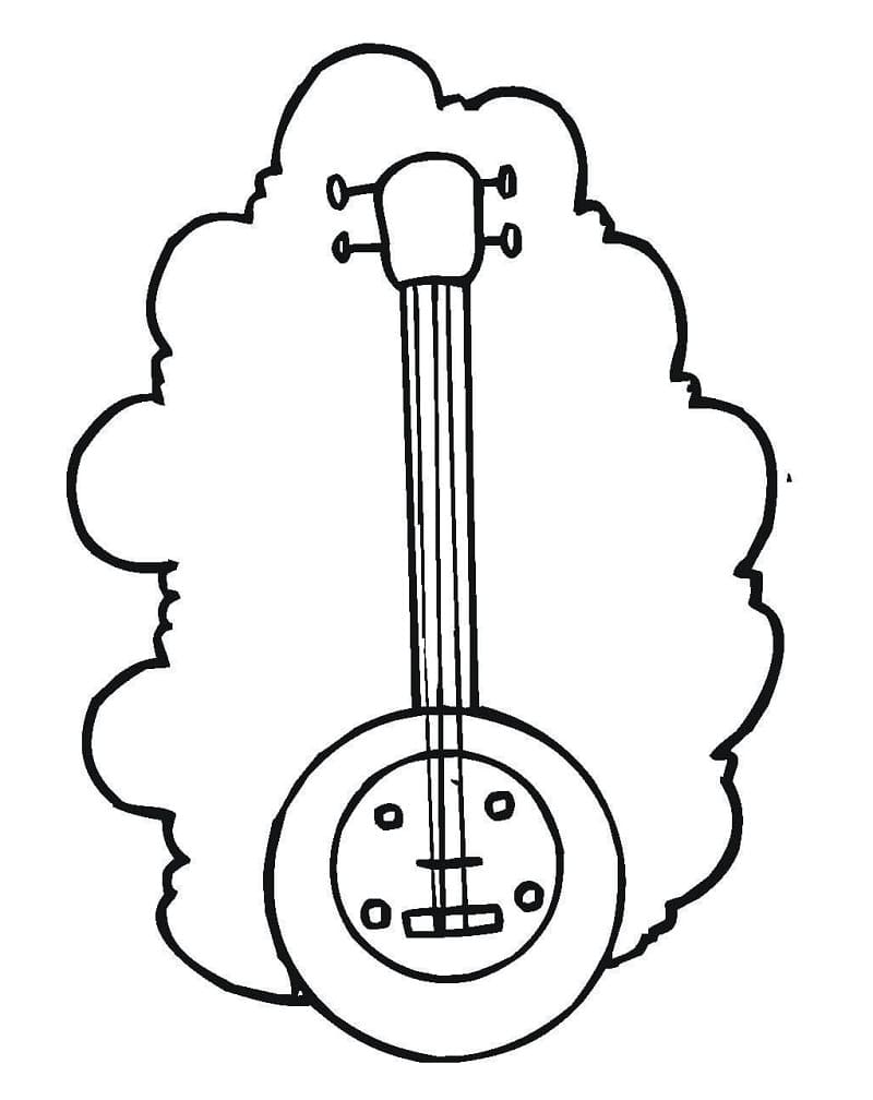 Free printable Banjo coloring page #176953 from Music collection Free printable Banjo coloring page #176953 from Music collection