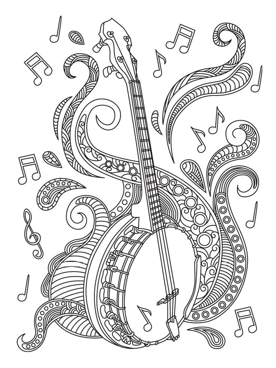 Free printable Banjo coloring page #176960 from Music collection