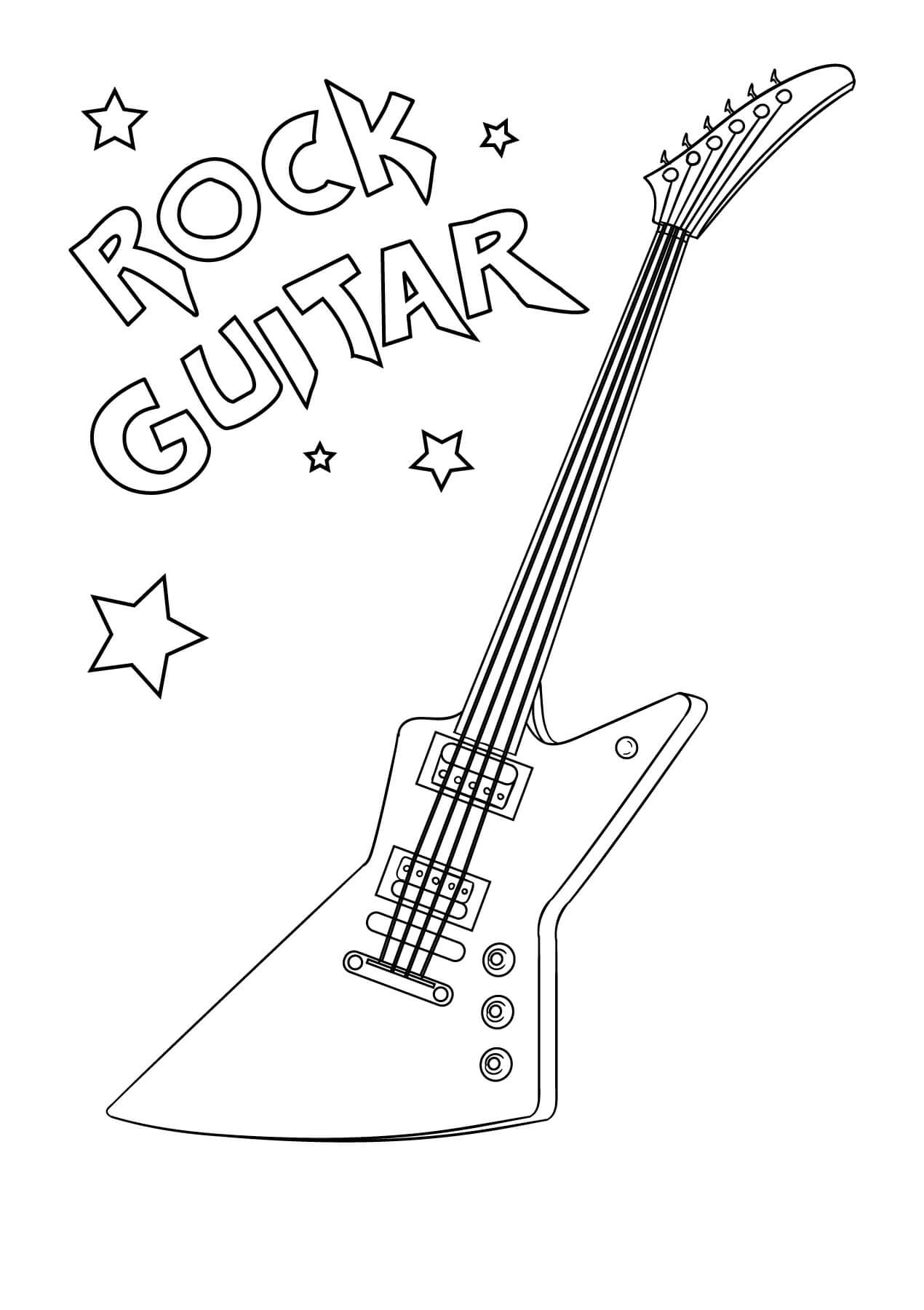 Free printable Guitar coloring page #173164 from Music collection