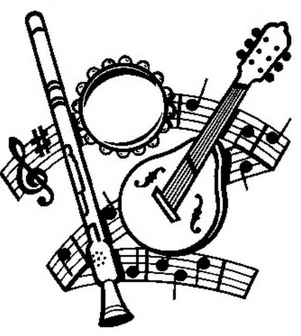 Free printable Musical instruments coloring page #167139 from Music collection Free printable Musical instruments coloring page #167139 from Music collection