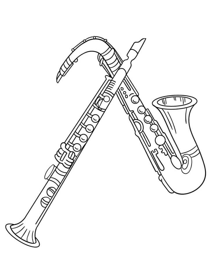 Coloring page: Saxophone (Music) #173374 - Free Printable Coloring Pages