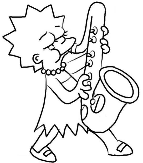 Coloring page: Saxophone (Music) #173386 - Free Printable Coloring Pages