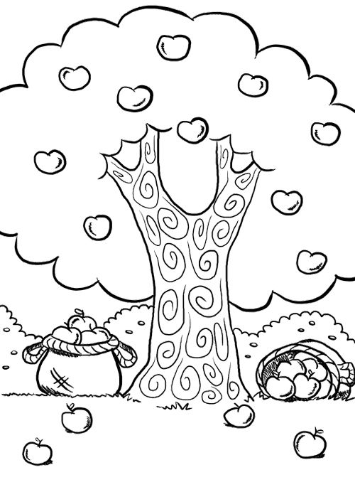 Free printable Apple tree coloring page #163747 from Nature and Seasons collection
