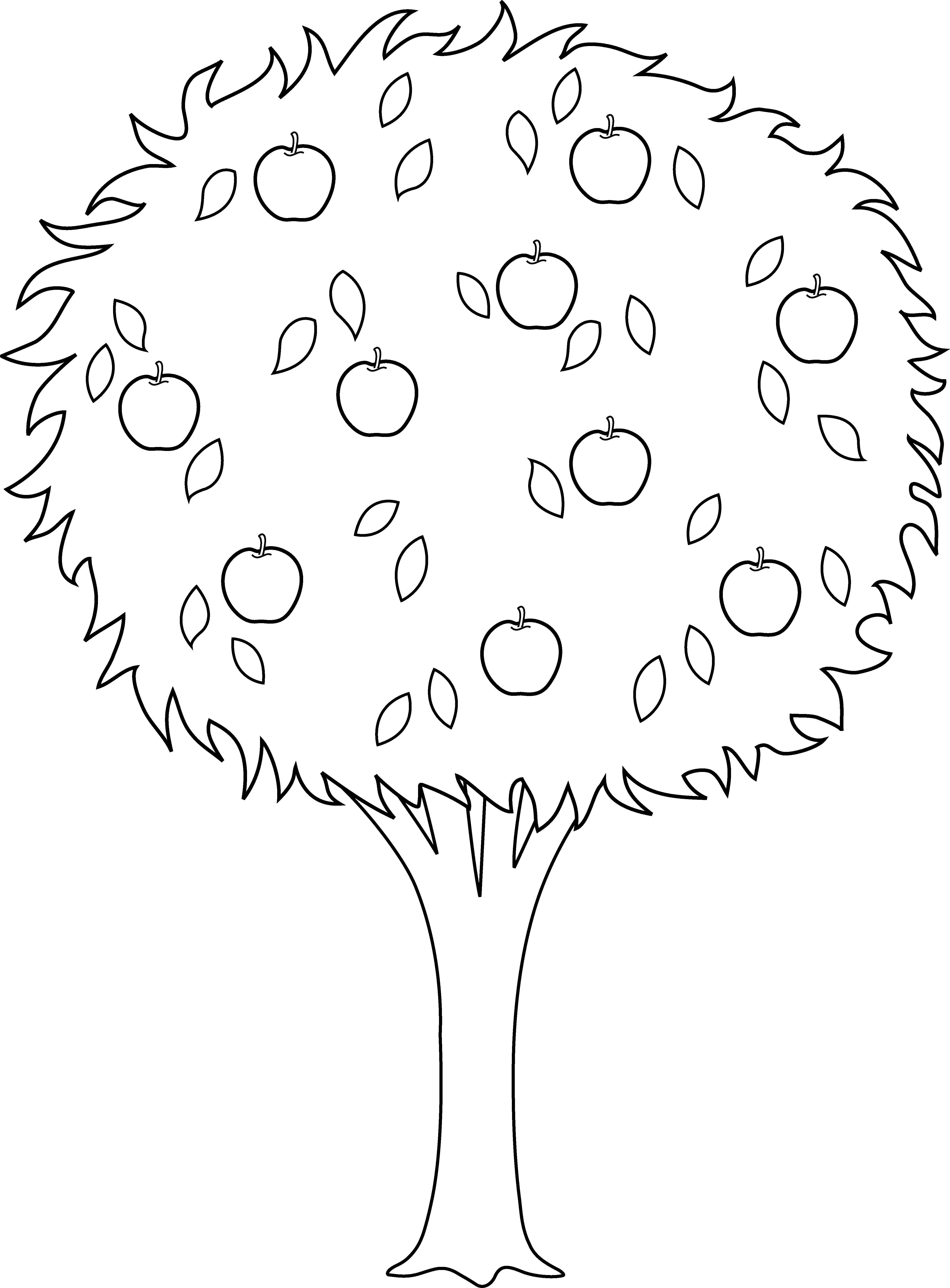Free printable Apple tree coloring page #163789 from Nature and Seasons collection