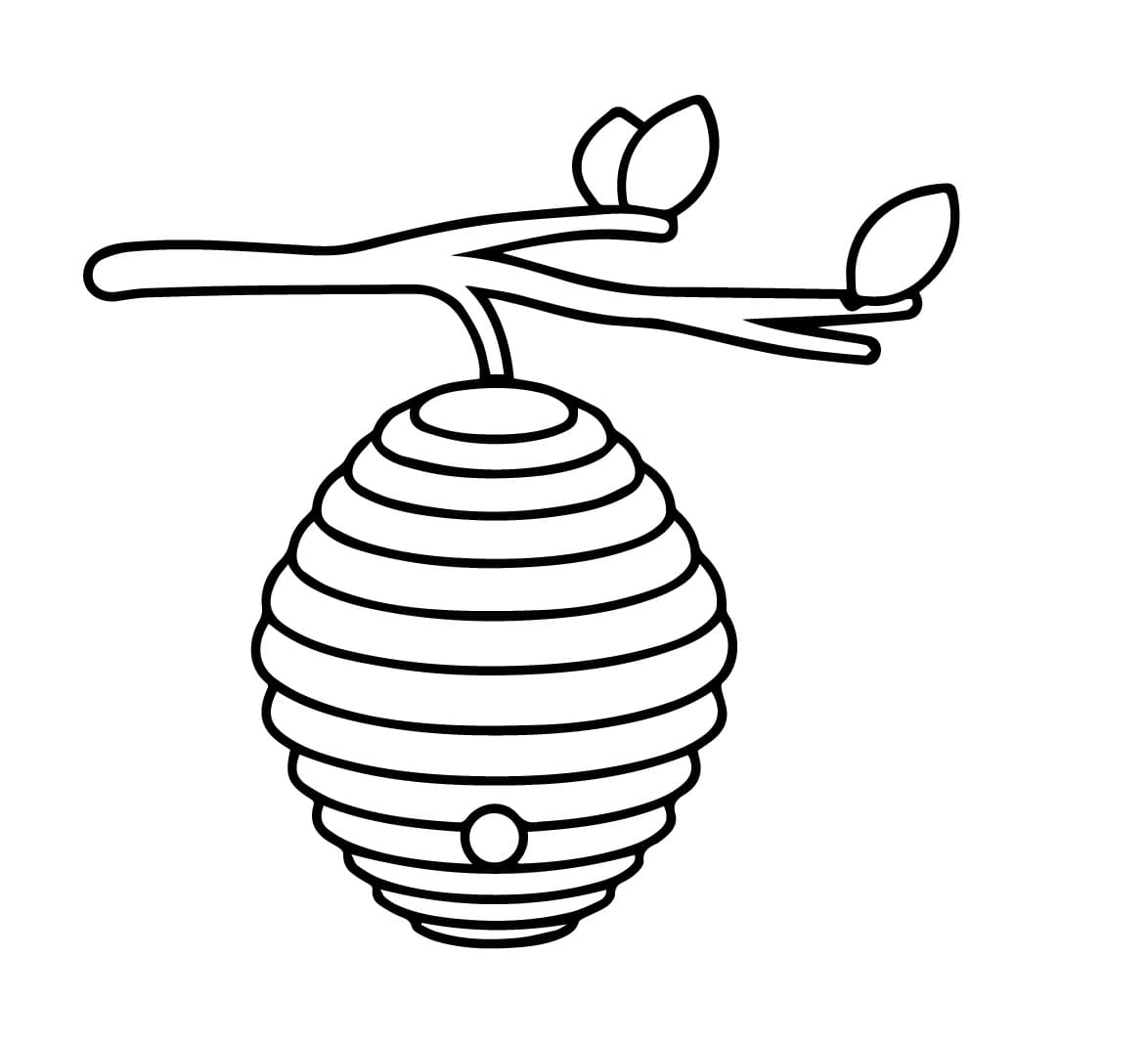 Free printable Beehive coloring page #221632 from Nature and Seasons collection