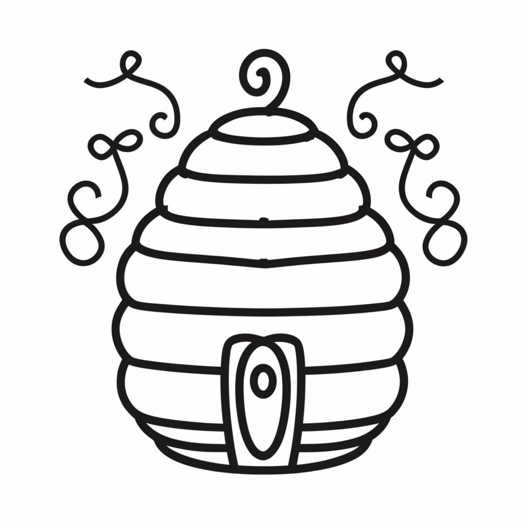 Free printable Beehive coloring page #221634 from Nature and Seasons collection