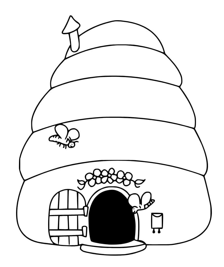 Free printable Beehive coloring page #221635 from Nature and Seasons collection
