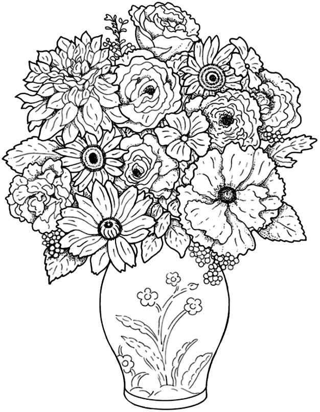Coloring page: Bouquet of flowers (Nature and Seasons) #160763 - Free Printable Coloring Pages