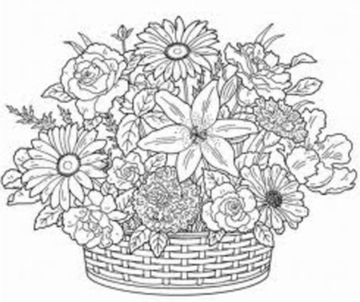 Free printable Bouquet of flowers coloring page #160945 from Nature and Seasons collection