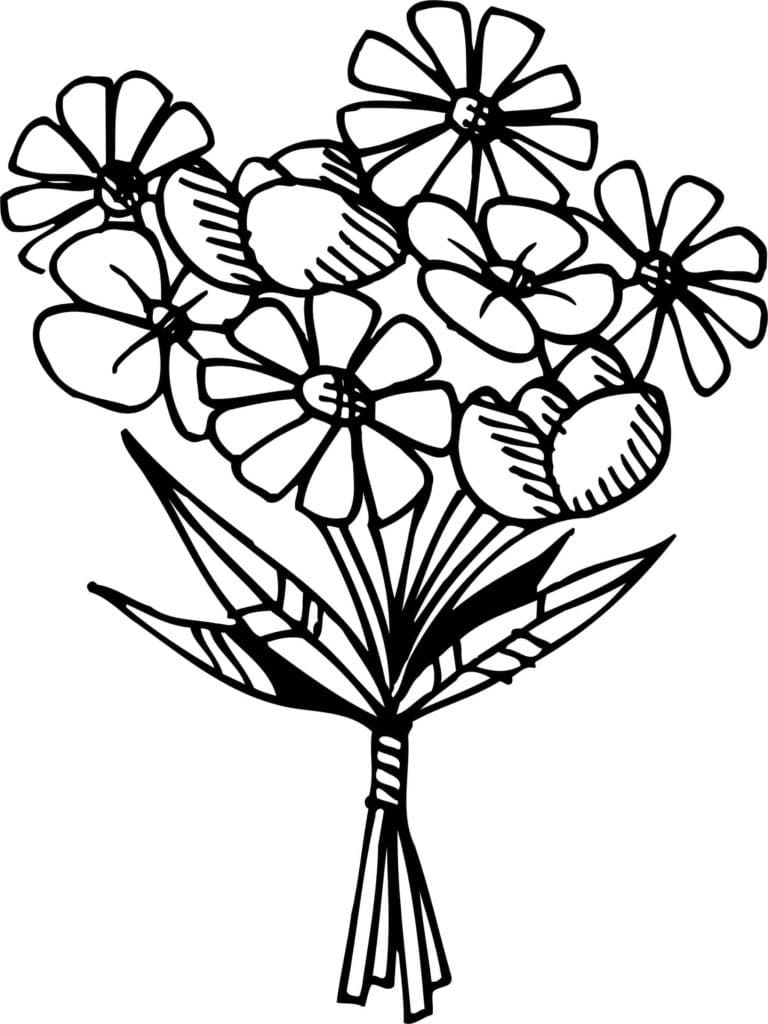 Free printable Bouquet of flowers coloring page #195622 from Nature and Seasons collection