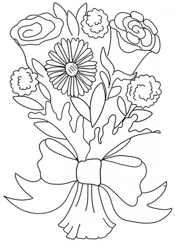 Free printable Bouquet of flowers coloring page #195645 from Nature and Seasons collection
