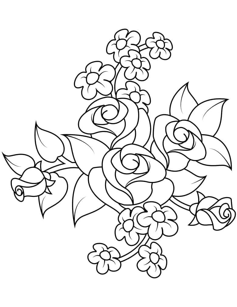Free printable Bouquet of flowers coloring page #195655 from Nature and Seasons collection