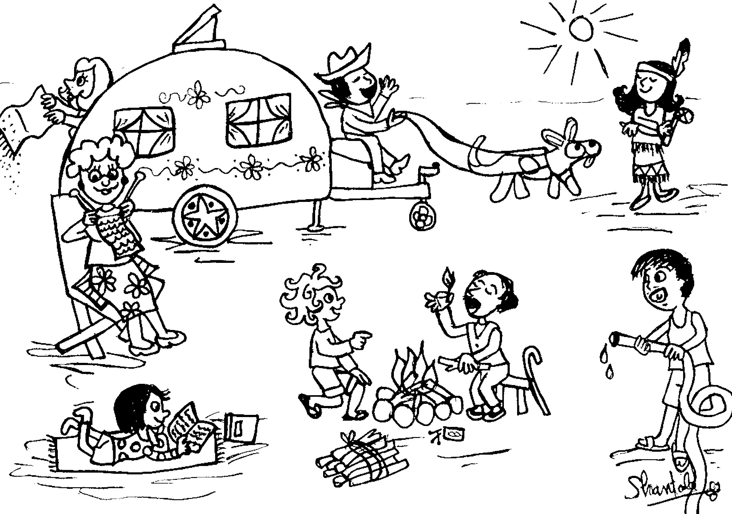 Free printable Campfire coloring page #156770 from Nature and Seasons collection