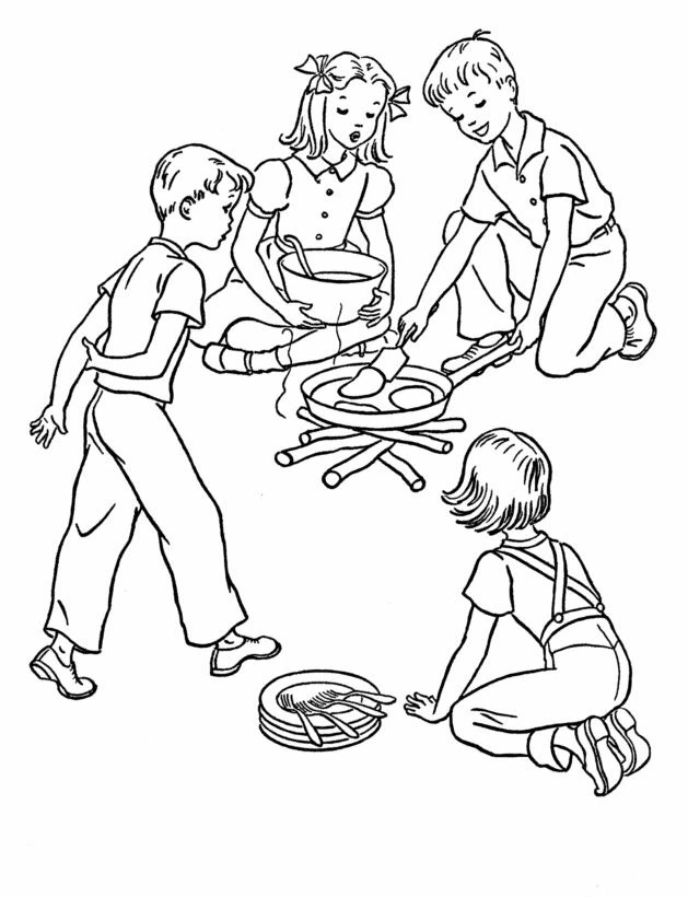 Free printable Campfire coloring page #156772 from Nature and Seasons collection