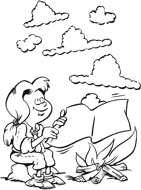 Free printable Campfire coloring page #156830 from Nature and Seasons collection