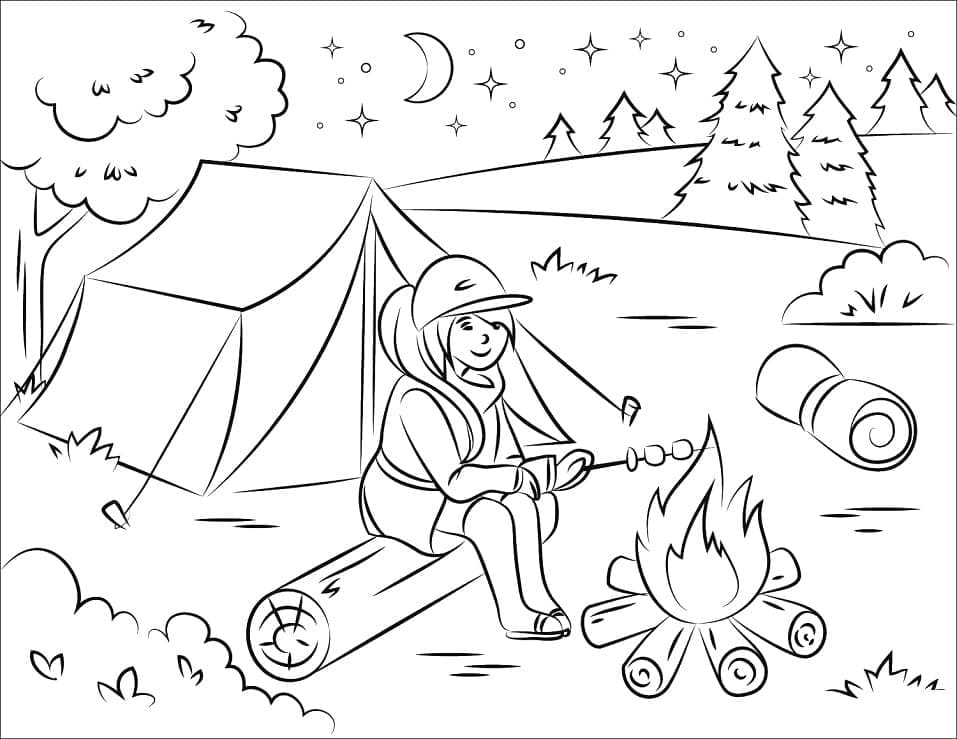 Free printable Camping coloring page #207386 from Nature and Seasons collection