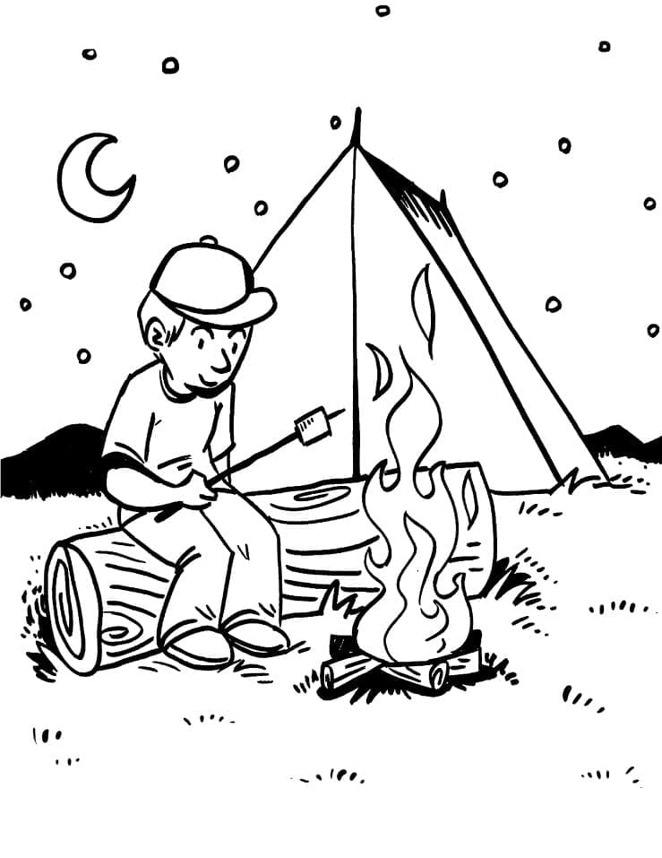 Free printable Camping coloring page #207387 from Nature and Seasons collection