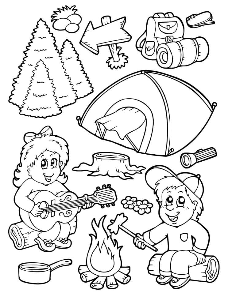 Free printable Camping coloring page #207393 from Nature and Seasons collection