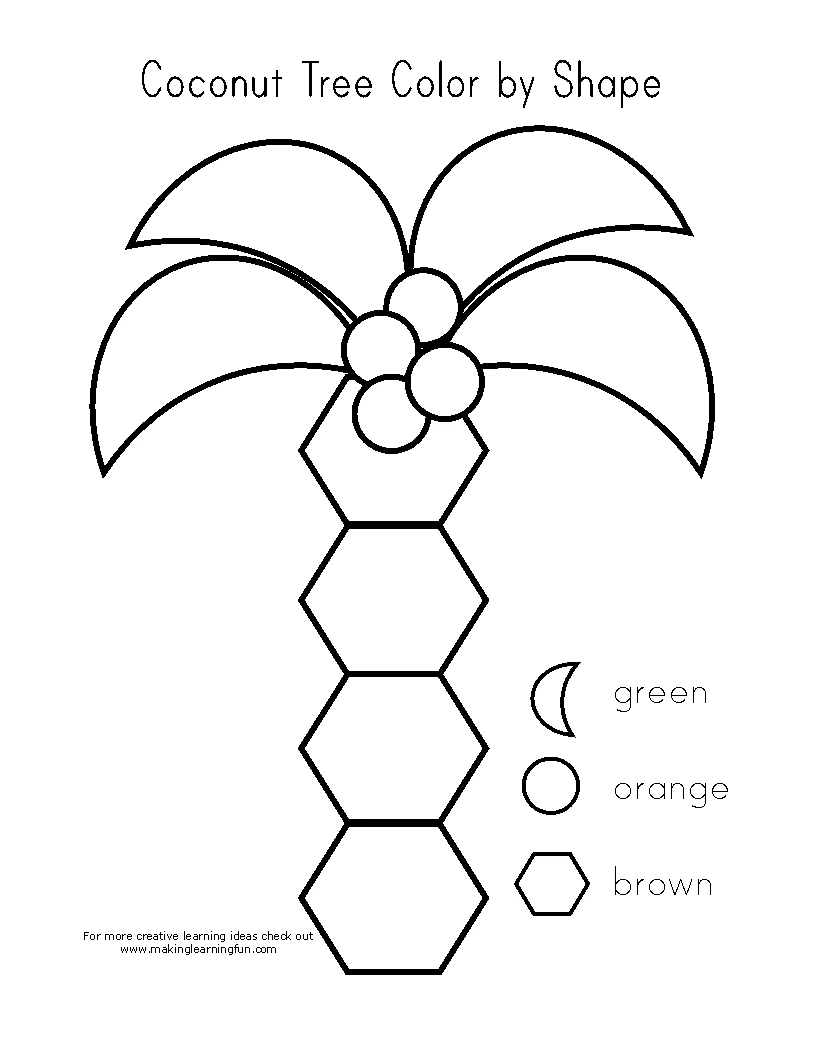 Coloring page: Coconut tree (Nature and Seasons) #162374 - Free Printable Coloring Pages