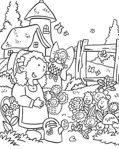 Free printable Garden coloring page #166327 from Nature and Seasons collection Free printable Garden coloring page #166327 from Nature and Seasons collection