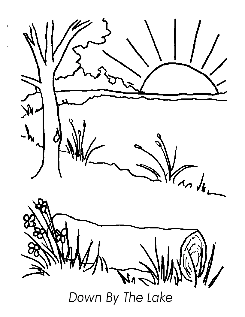 Free printable Lake coloring page #166077 from Nature and Seasons collection