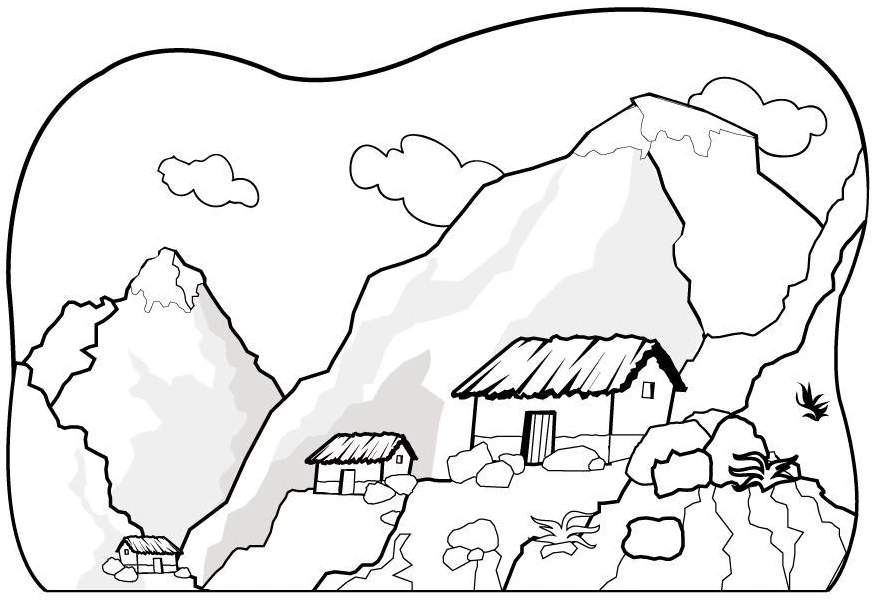 Free printable Mountain coloring page #156522 from Nature and Seasons collection