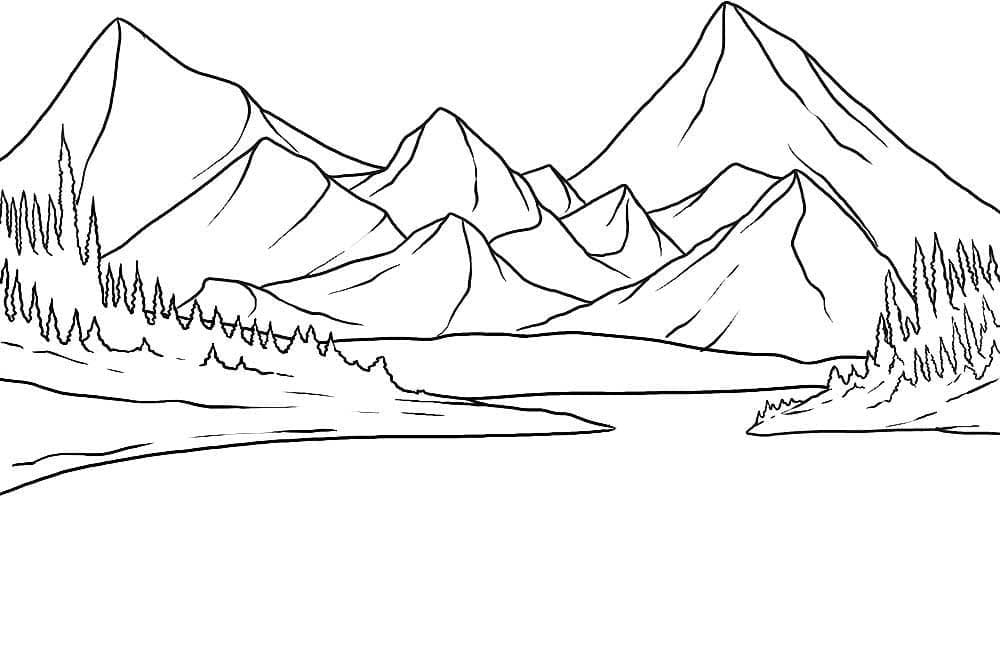 Free printable Mountain coloring page #201838 from Nature and Seasons collection Free printable Mountain coloring page #201838 from Nature and Seasons collection