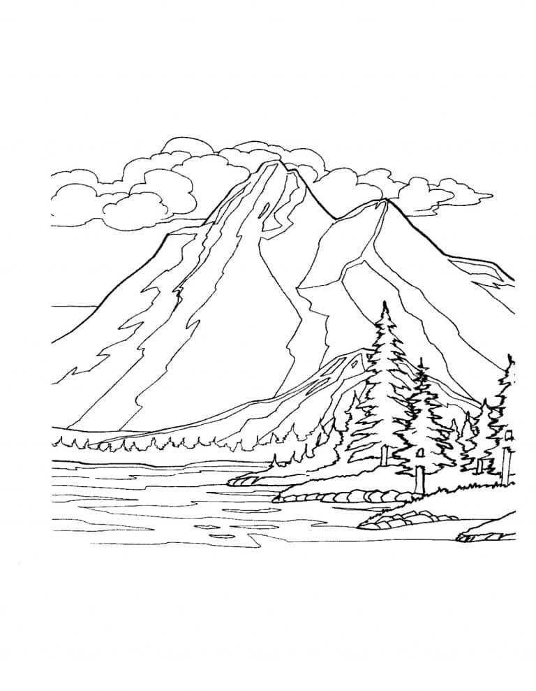Free printable Mountain coloring page #201848 from Nature and Seasons collection