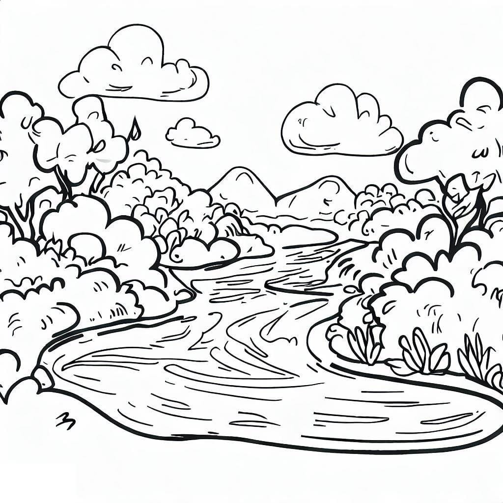 Free printable River coloring page #188033 from Nature and Seasons collection