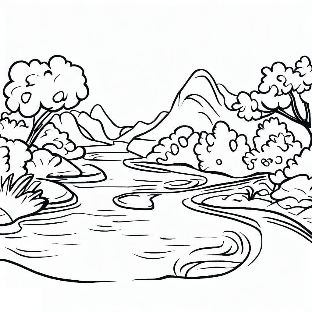 Free printable River coloring page #188034 from Nature and Seasons collection