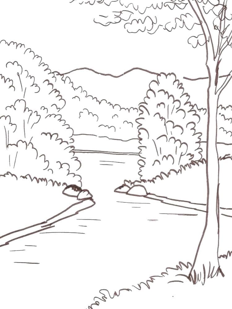 Coloring page: River (Nature and Seasons) #188047 - Free Printable Coloring Pages
