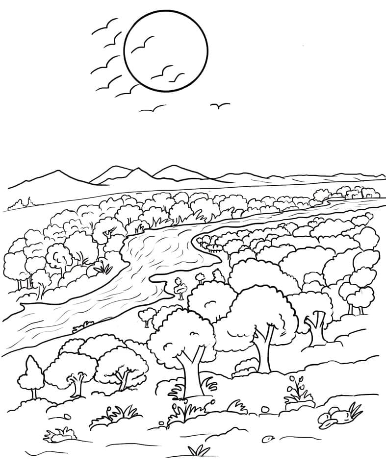 Free printable River coloring page #188063 from Nature and Seasons collection Free printable River coloring page #188063 from Nature and Seasons collection