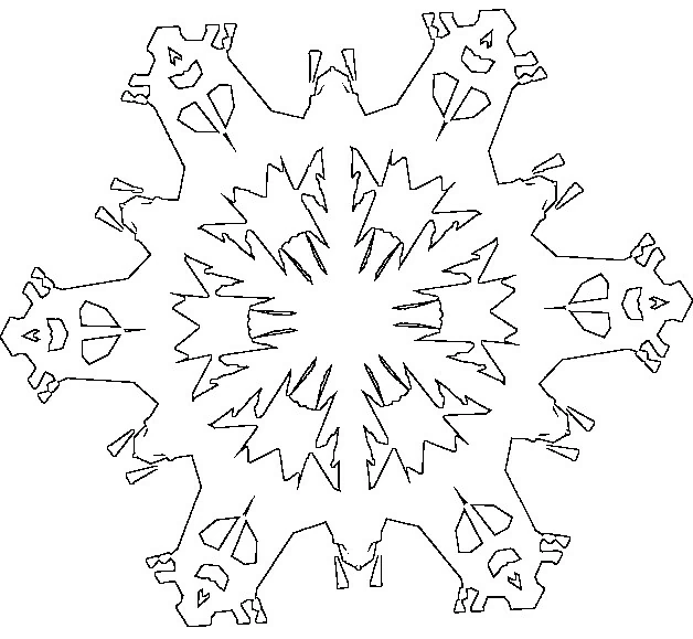 Free printable Snowflake coloring page #160495 from Nature and Seasons collection