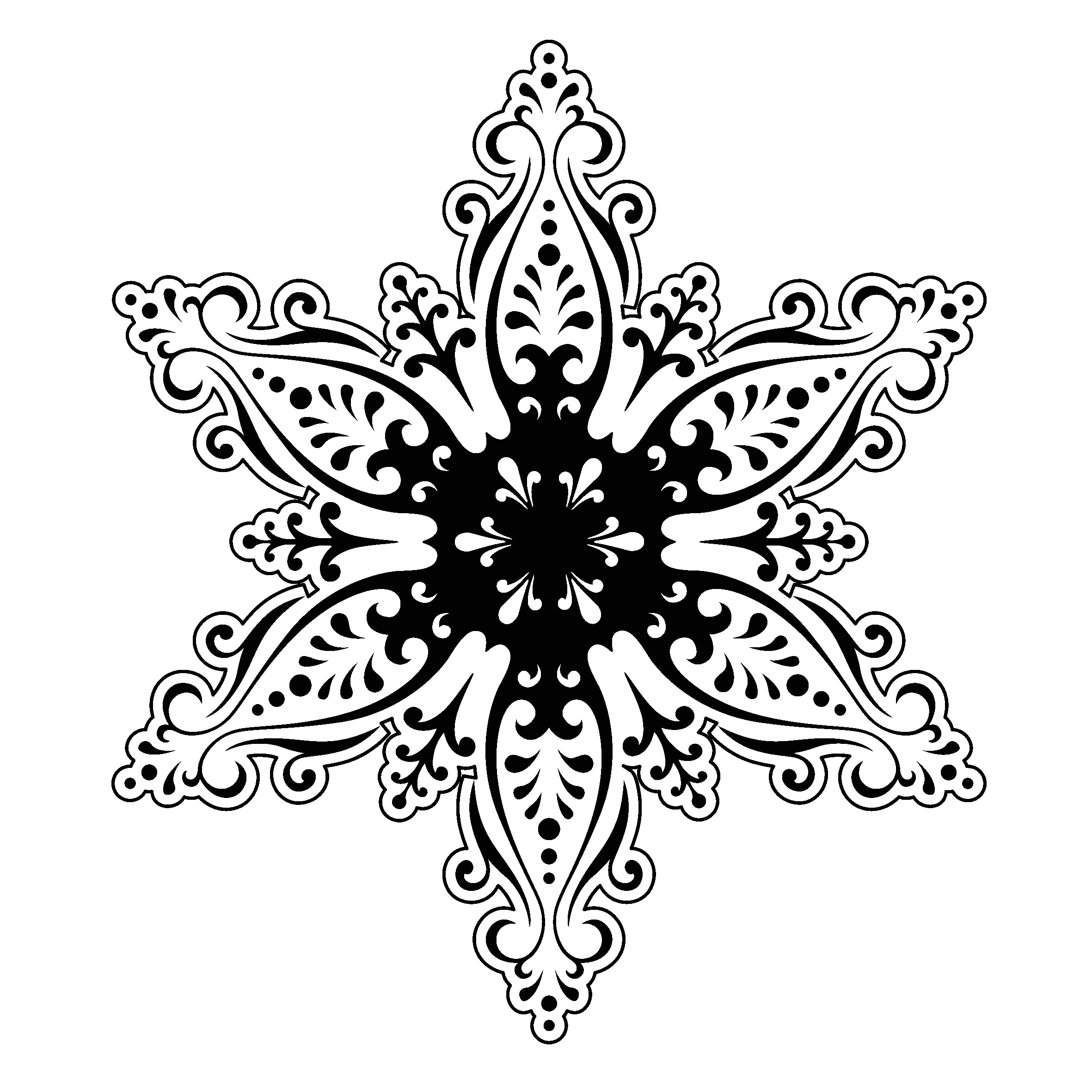 Free printable Snowflake coloring page #160611 from Nature and Seasons collection