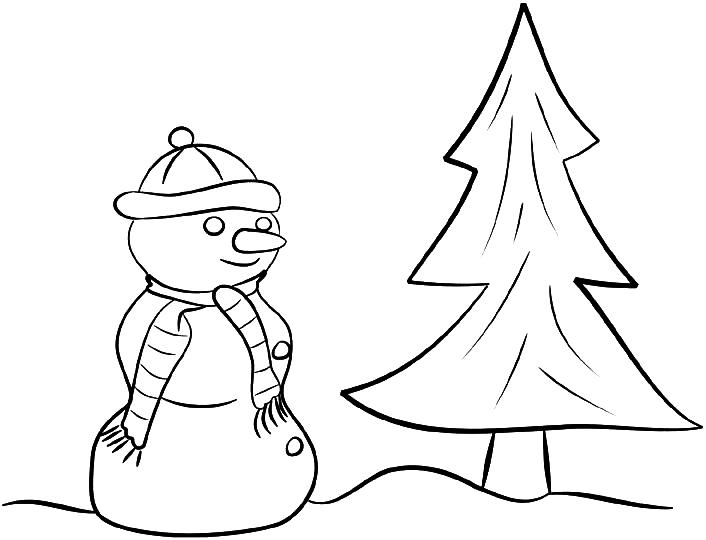 Free printable Snowman coloring page #89315 from Nature and Seasons collection