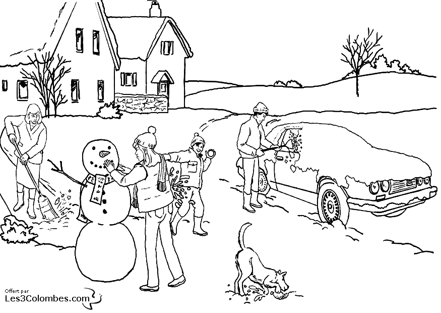 Free printable Snowman coloring page #89376 from Nature and Seasons collection