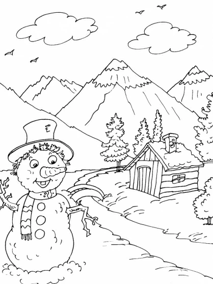 Free printable Snowman coloring page #89471 from Nature and Seasons collection
