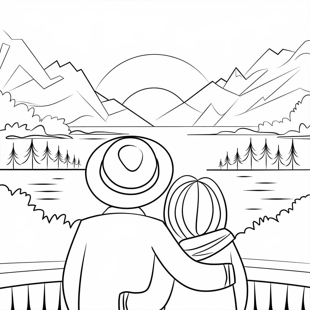 Coloring page: Sunset (Nature and Seasons) #215999 - Free Printable Coloring Pages