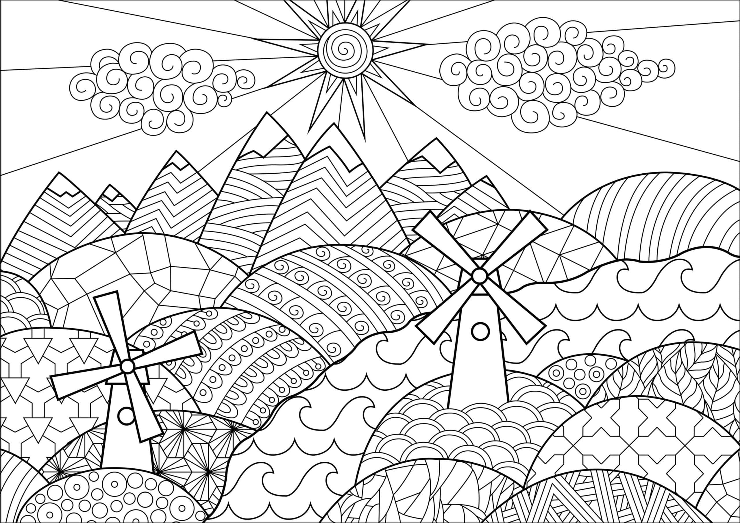 Coloring page: Sunset (Nature and Seasons) #216004 - Free Printable Coloring Pages