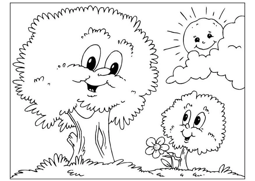 Free printable Tree coloring page #154763 from Nature and Seasons collection