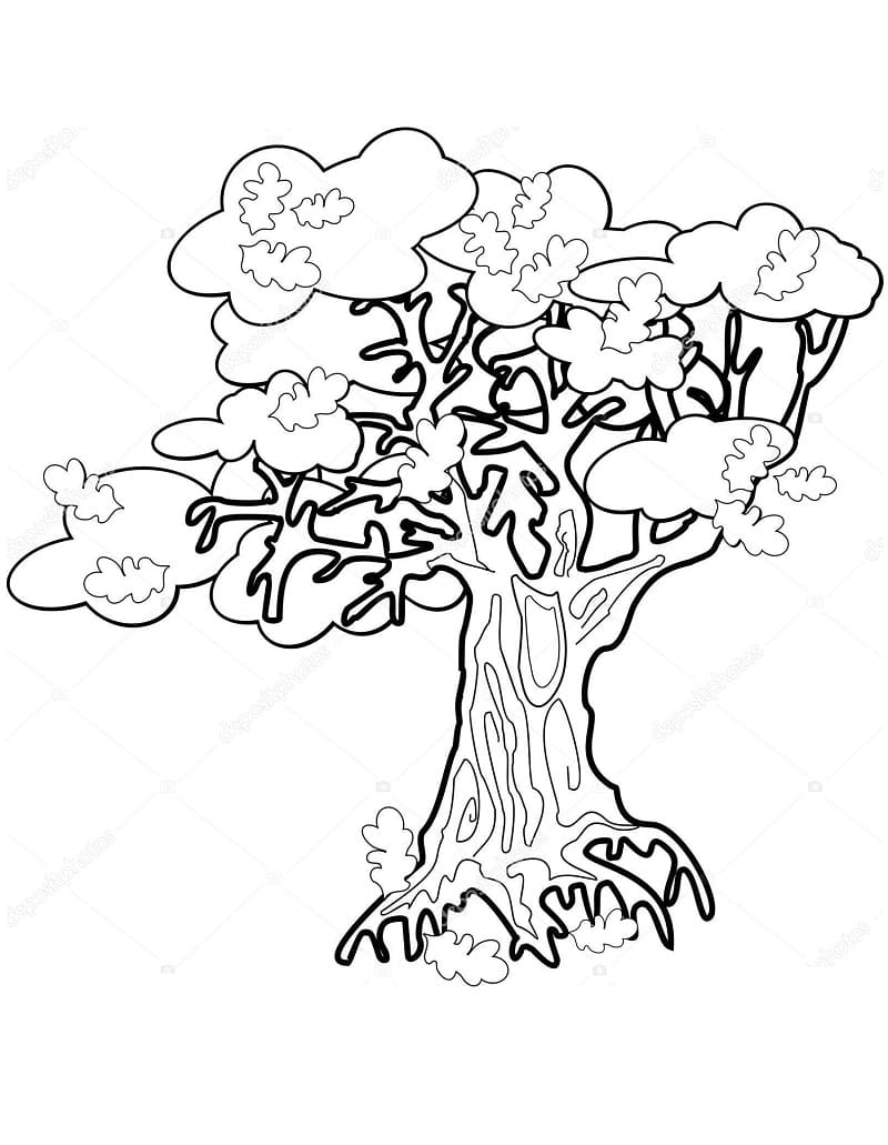 Free printable Tree coloring page #190434 from Nature and Seasons collection Free printable Tree coloring page #190434 from Nature and Seasons collection