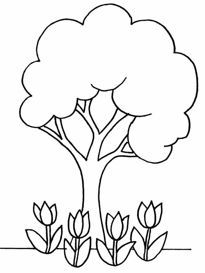 Free printable Tree coloring page #190450 from Nature and Seasons collection