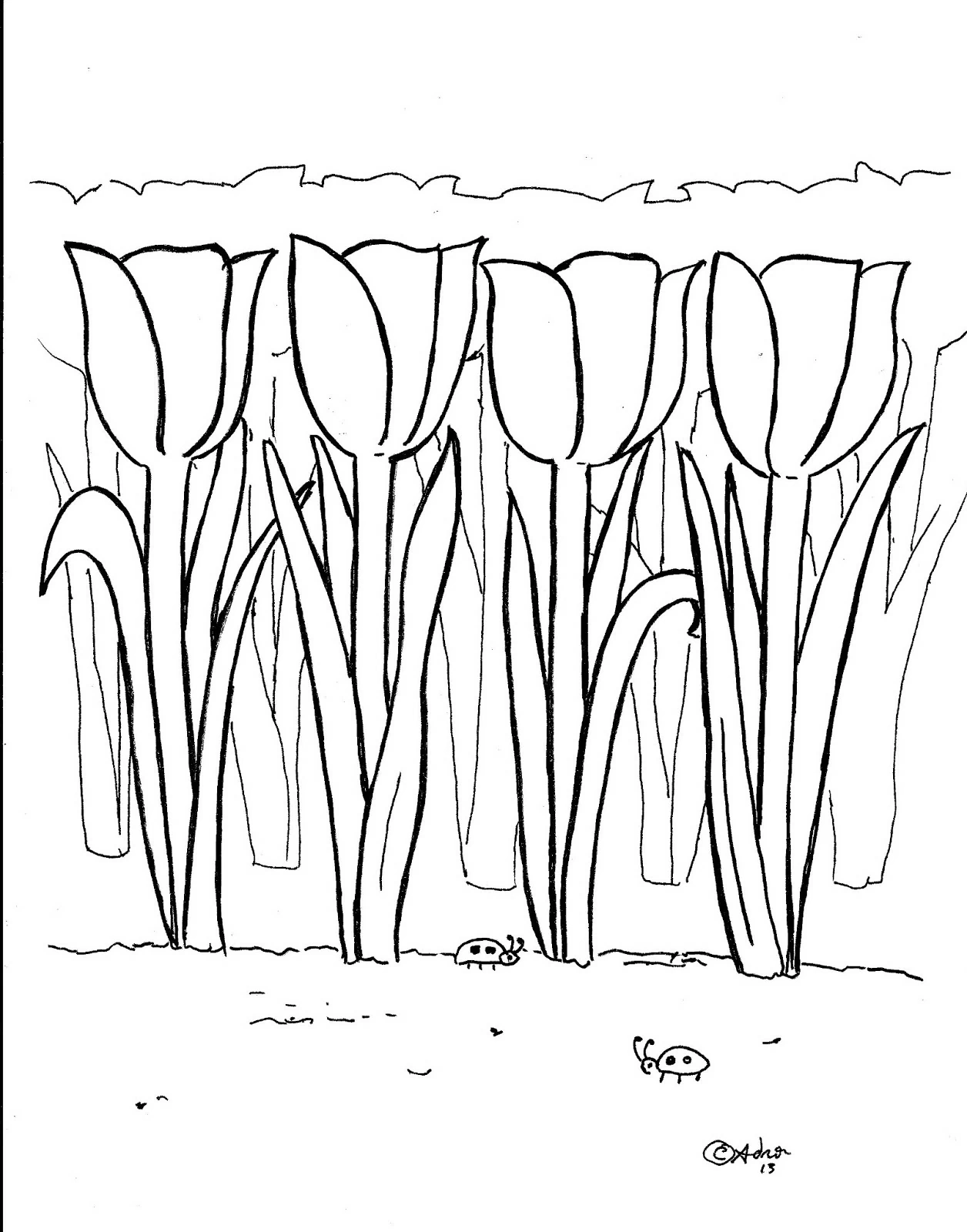 Coloring page: Tulip (Nature and Seasons) #161757 - Free Printable Coloring Pages