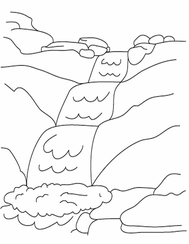 Coloring page: Waterfall (Nature and Seasons) #159775 - Free Printable Coloring Pages