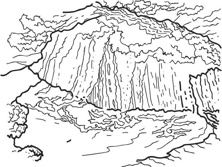 Free printable Waterfall coloring page #159784 from Nature and Seasons collection Free printable Waterfall coloring page #159784 from Nature and Seasons collection