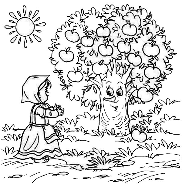 Drawing Apple tree #163773 (Nature) – Printable coloring pages