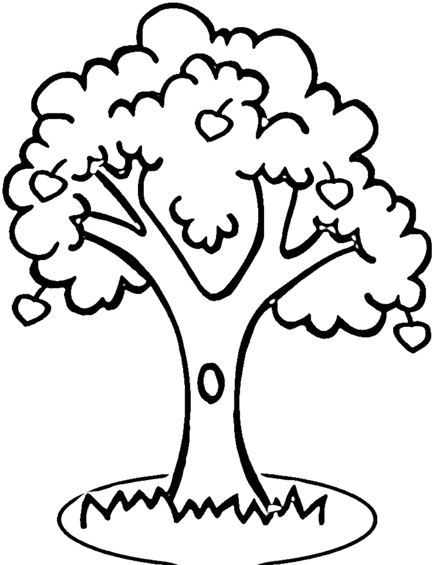 Apple tree (Nature) Free Printable Coloring Pages