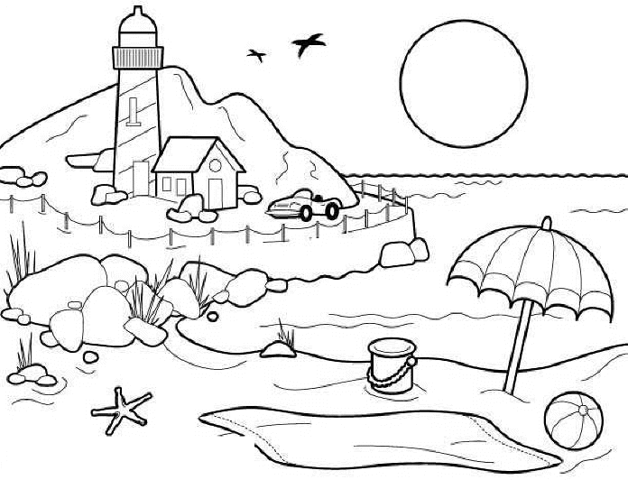 Coloring page: Beach (Nature) #158970 - Free Printable Coloring Pages